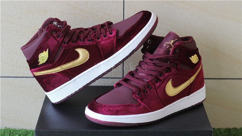 Authentic Air Jordan 1 Velvet Night Maroon